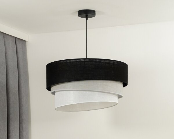 Lustră pe cablu Duolla TRIO 1xE27/15W/230V d. 45 cm negru/gri/alb