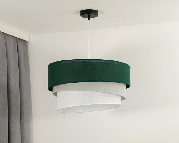 Lustră pe cablu Duolla TRIO 1xE27/15W/230V d. 45 cm verde/gri/alb