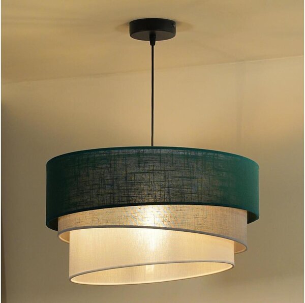 Lustră pe cablu Duolla TRIO 1xE27/15W/230V d. 45 cm verde/gri/alb