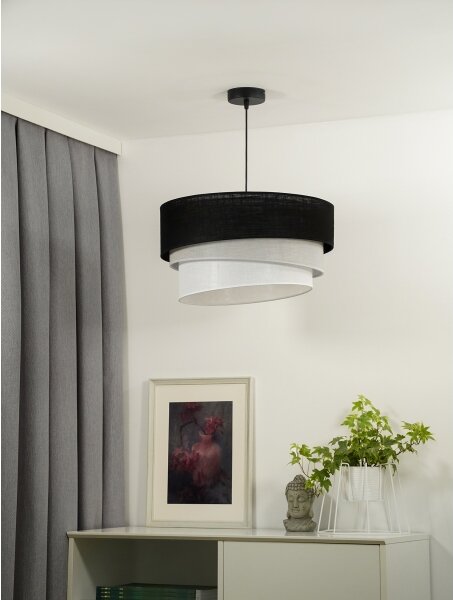 Lustră pe cablu Duolla TRIO 1xE27/15W/230V d. 45 cm negru/gri/alb