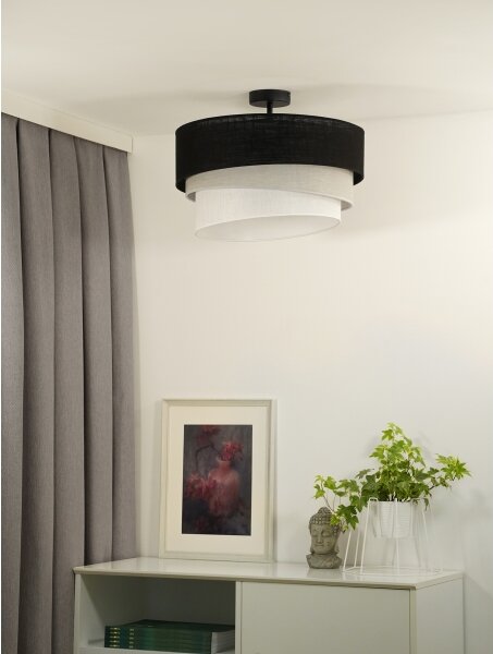 Lustră aplicată Duolla TRIO 1xE27/15W/230V d. 45 cm negru/gri/alb