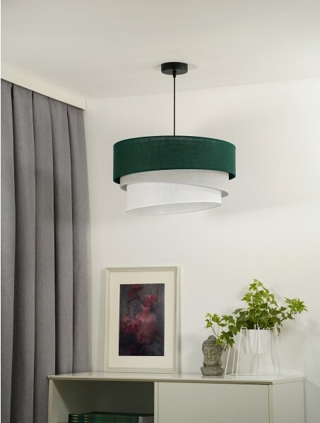 Lustră pe cablu Duolla TRIO 1xE27/15W/230V d. 45 cm verde/gri/alb