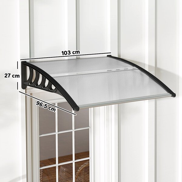 Outsunny Copertina moderna din policarbonat, 110x60x18 cm, gri | Aosom Romania
