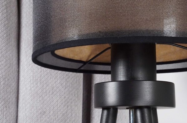 Lampă de masă WOOD Duolla BOHO 1xE27/15W/230V d. 25 cm negru/bej