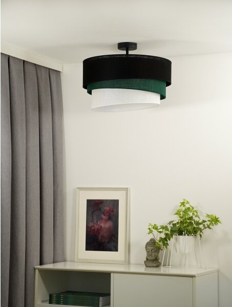 Lustră aplicată Duolla TRIO 1xE27/15W/230V d. 45 cm negru/verde/alb