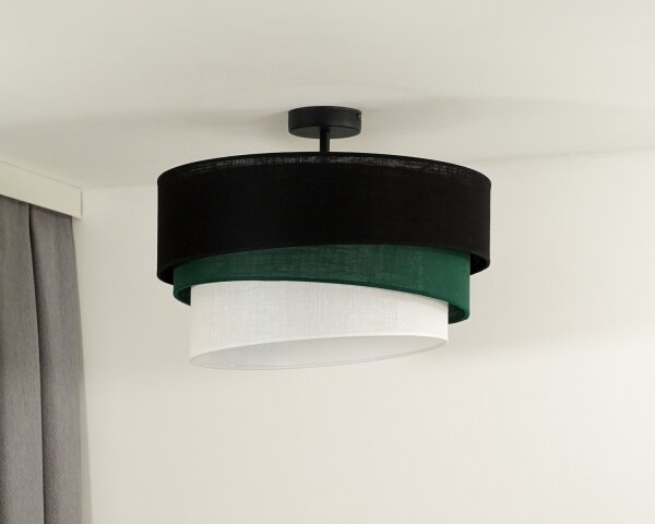 Lustră aplicată Duolla TRIO 1xE27/15W/230V d. 45 cm negru/verde/alb