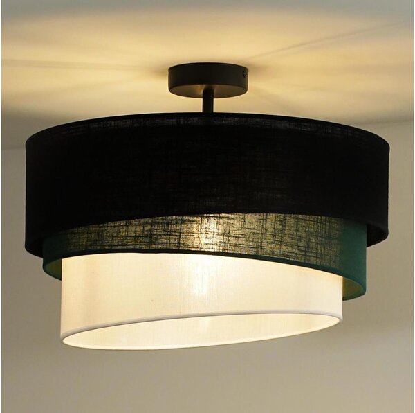 Lustră aplicată Duolla TRIO 1xE27/15W/230V d. 45 cm negru/verde/alb