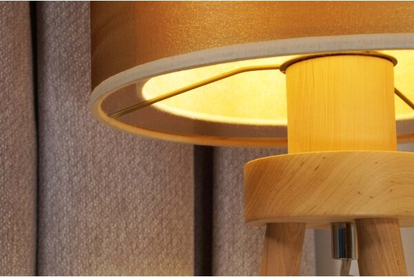 Lampă de masă WOOD Duolla BOHO 1xE27/15W/230V d. 25 cm cupru/maro/bej