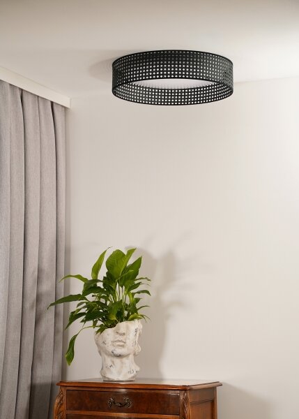 Plafonieră LED ROLLER Duolla RATTAN LED/24W/230V d. 45 cm negru