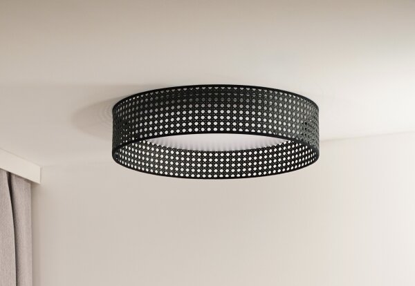Plafonieră LED ROLLER Duolla RATTAN LED/24W/230V d. 45 cm negru