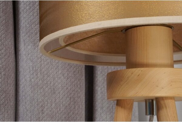 Lampă de masă WOOD Duolla BOHO 1xE27/15W/230V d. 25 cm cupru/maro/bej