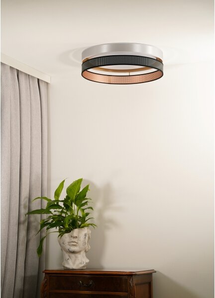 Duolla-Plafonieră LED ROLLER DUO SH. LED/24W/230V d. 45 cm argintiu/negru