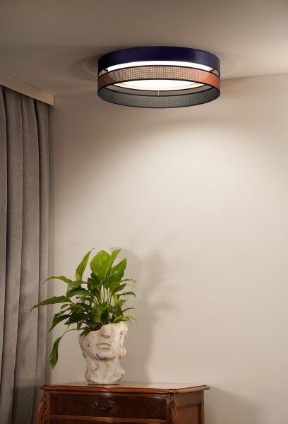 Duolla-Plafonieră LED ROLLER DUO SHINY LED/24W/230V d. 45 cm albastru/cupru