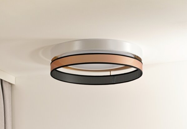Duolla- Plafonieră LED ROLLER DUO SHINY LED/24W/230V d. 45 cm alb/cupru