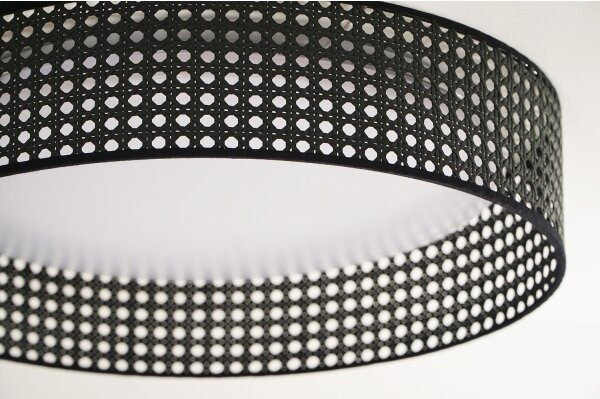 Plafonieră LED ROLLER Duolla RATTAN LED/24W/230V d. 45 cm negru