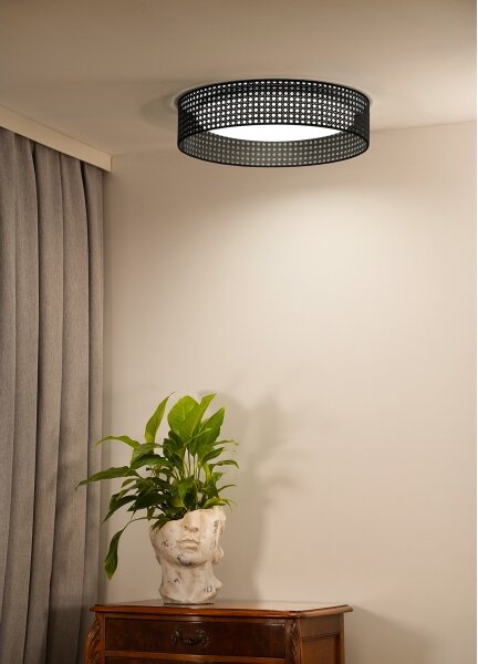 Plafonieră LED ROLLER Duolla RATTAN LED/24W/230V d. 45 cm negru