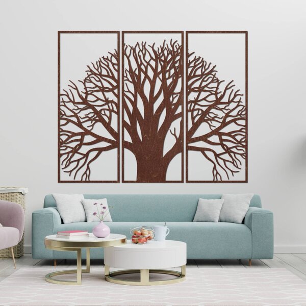 Arborele Vieții – Ramuri decorative de perete din lemn, din trei piese | SUBI