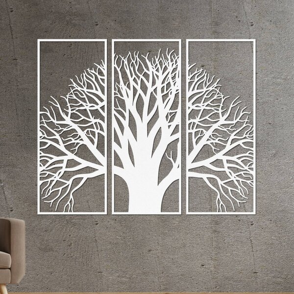 Arborele Vieții – Ramuri decorative de perete din lemn, din trei piese | SUBI