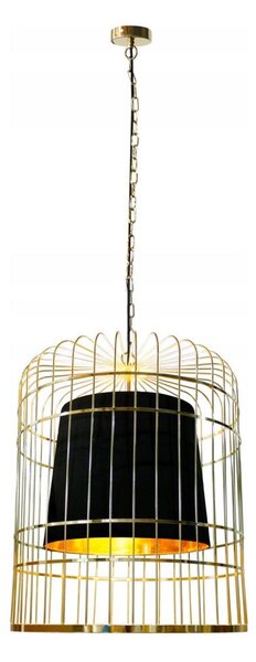 Lustră pe lanț LONGIS 2xE27/60W/230V auriu/negru