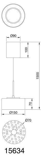 Lustră LED pe cablu Globo 15634 FOGSY LED/6W/230V