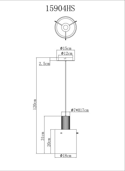 Lustră pe cablu Globo 15904HS TULIVAR 1xE27/40W/230V