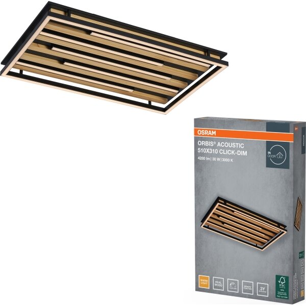Osram - Plafonieră LED dimabilă ORBIS ACOUSTIC LED/30W/230V 51x31 cm pin