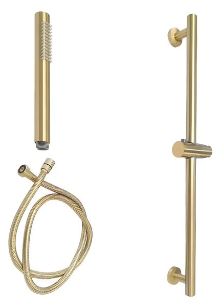 Set de Dus BG8001GL, Culoare auriu, bara culisanta, cap de dus si furtun