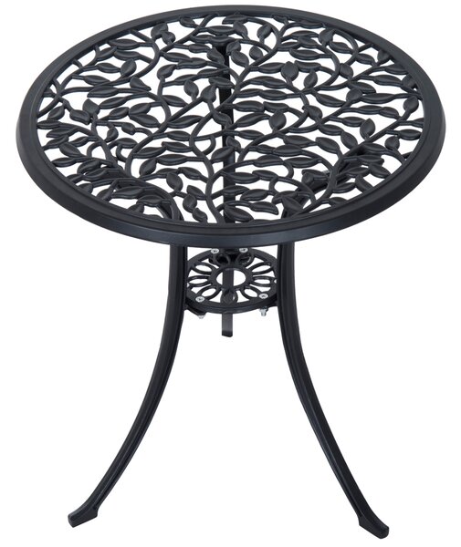Outsunny 3pcs Patio Bistro Set Cast Aluminum Table Chair Outdoor Furniture Antique Black | Aosom Romania