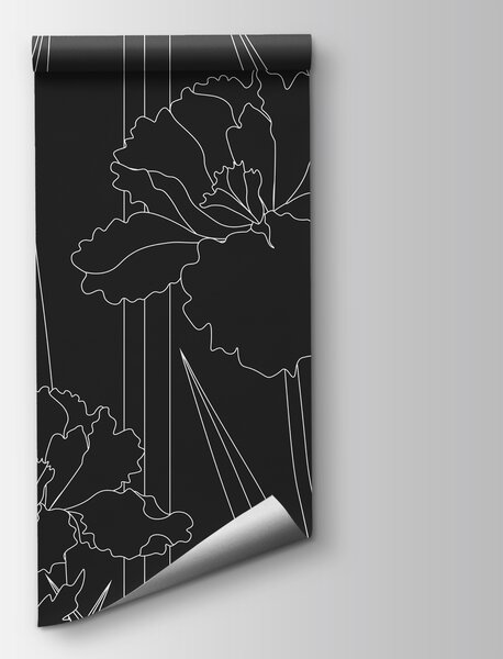 Fototapet Model floral alb-negru, Fototapet abstracte, Fototapet populare, t00820 - Tapeko.ro