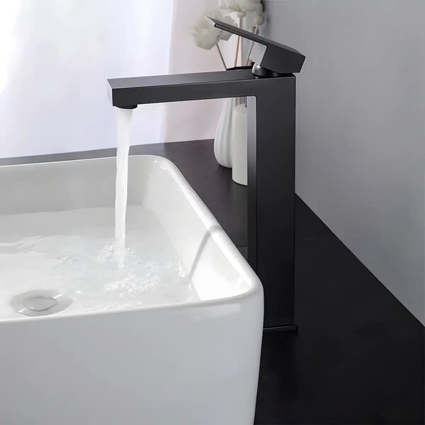 Baterie inalta pentru lavoar ST2532-1BL, Monocomanda, Material Alama, Finisaj Negru Mat, Cartus Ceramic