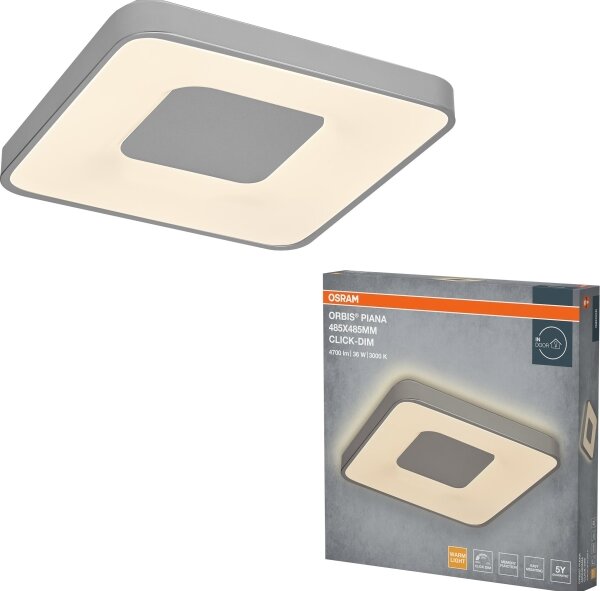 Osram - Plafonieră LED dimerizabilă ORBIS PIANA LED/36W/230V 48,5x48,5 cm argintiu