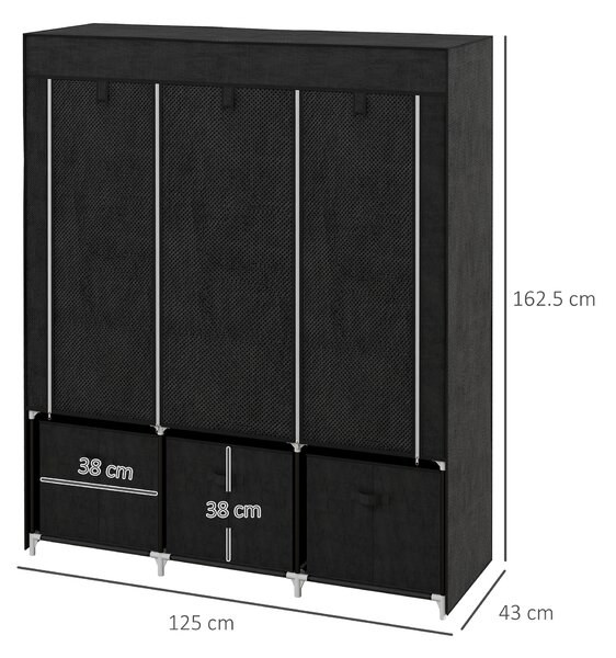 Homcom sifonier Pliabil Textil – Cu Rafturi & Sertare, Ideal pentru Spatii Mici | Aosom Romania
