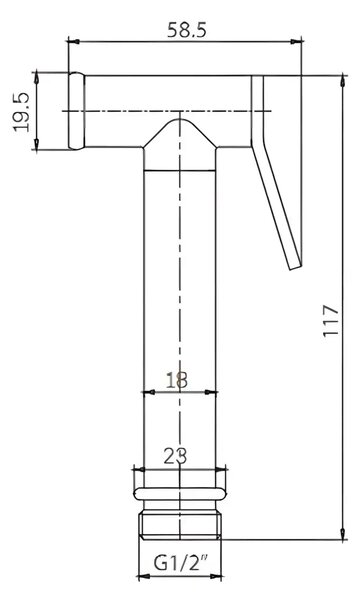 Baterie cu Functie de Bideu BDQ4001, Material Alama, Finisaj Cromat
