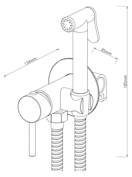Baterie cu Functie de Bideu BDQ4001, Material Alama, Finisaj Cromat