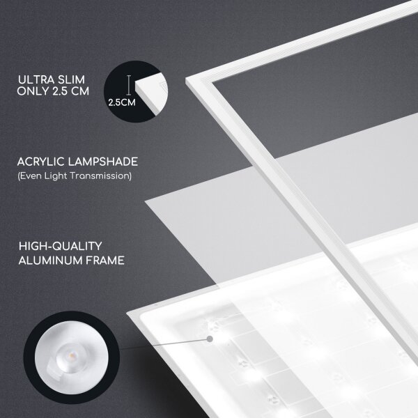 Panou LED încastrat Aigostar LED/40W/230V 6500K 60x60cm alb