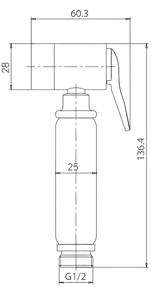 Baterie cu Functie de Bideu BDQ4002, Incastrat in Perete, Material Alama, Finisaj Cromat