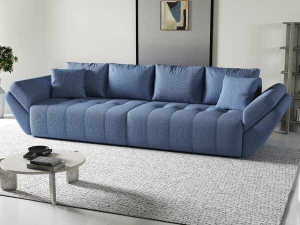 Canapea extensibilă dumonde cu ladă de depozitare si sezut confortabil din spuma high-density, Berlin Enjoy Blue 300x100 cm