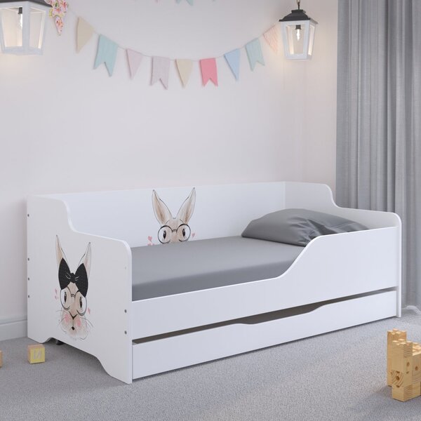 Pat pentru copii cu un iepuraș adorabil 160x80 cm