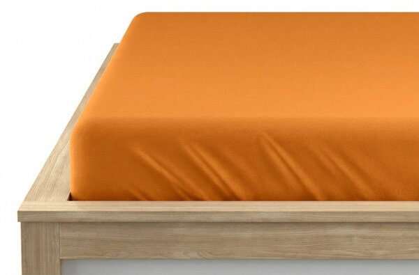 Cearsaf jersey cu lycra portocaliu 90 x 200 cm