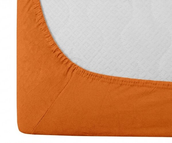 Cearsaf jersey cu lycra portocaliu 90 x 200 cm