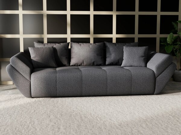 Canapea extensibilă dumonde cu ladă de depozitare si sezut confortabil din spuma high-density, Berlin Enjoy Graphite 250x100 cm