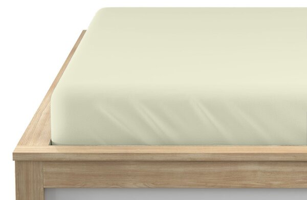 Cearsaf jersey cu lycra crem deschis 90 x 200 cm
