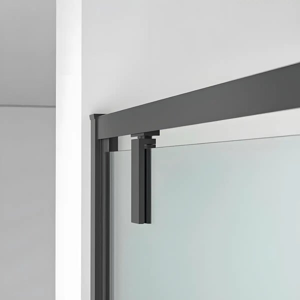 Usa De Dus Oto 120cm, Sticla Securizata 6mm, Profil Aluminiu Negru, Usa Batanta
