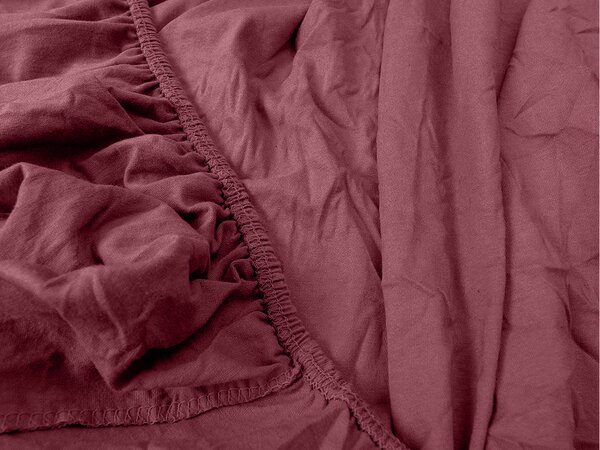 Cearsaf jersey cu lycra visiniu 90 x 200 cm