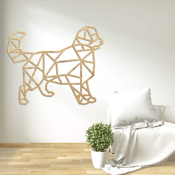Pictură murală geometrică sculptată cu câine - HAFFO