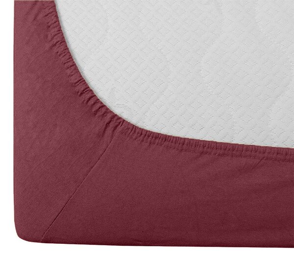 Cearsaf jersey cu lycra visiniu 90 x 200 cm