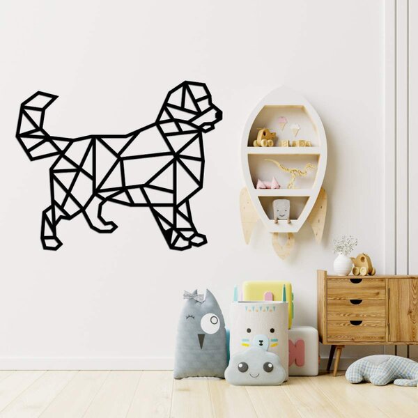 Pictură murală geometrică sculptată cu câine - HAFFO