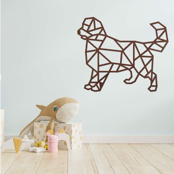 Pictură murală geometrică sculptată cu câine - HAFFO