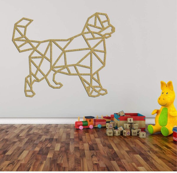 Pictură murală geometrică sculptată cu câine - HAFFO