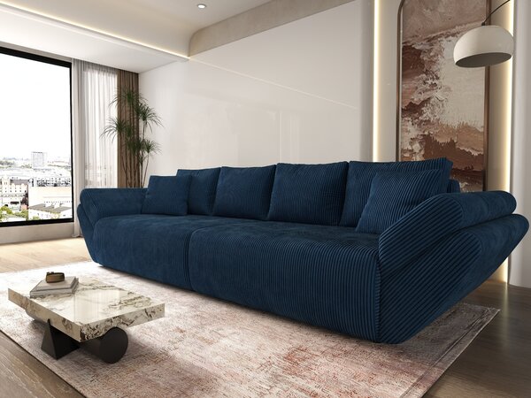Canapea extensibilă dumonde cu ladă de depozitare Berlin Zoom Blue 300x100 cm